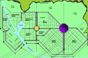 Overview map of the City of Mythrazel