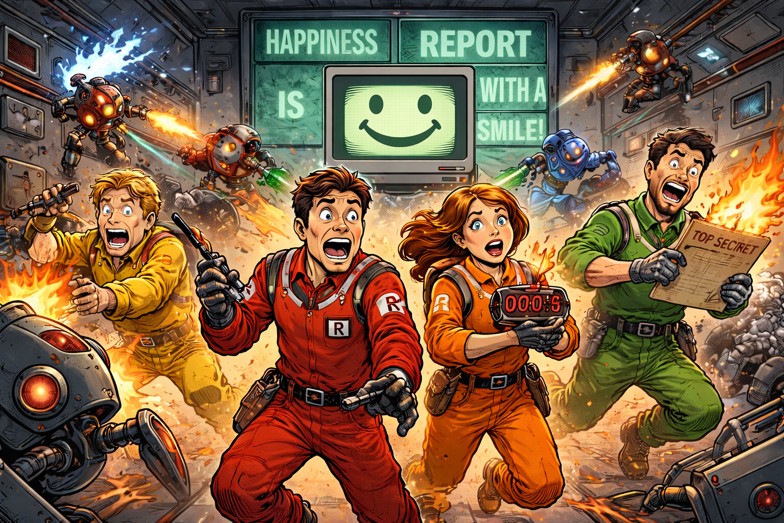 Clones run in all directions to serve the needs of the benevolent Computer