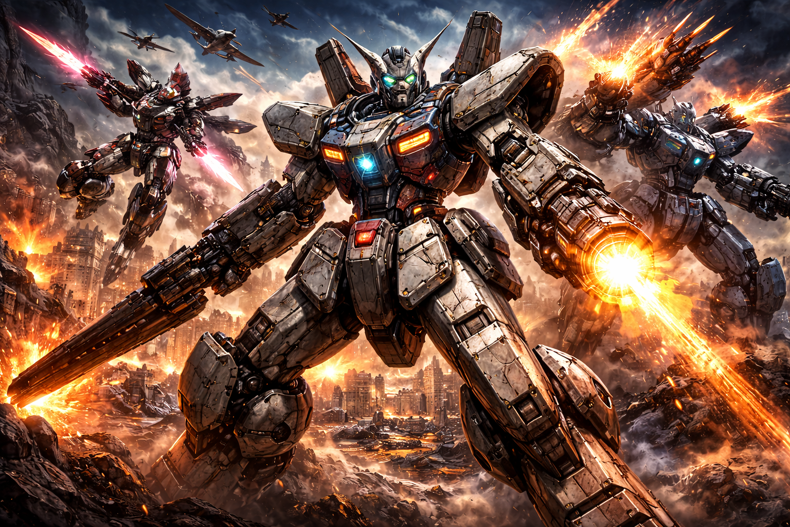 Giant mech robots get ready for a fight